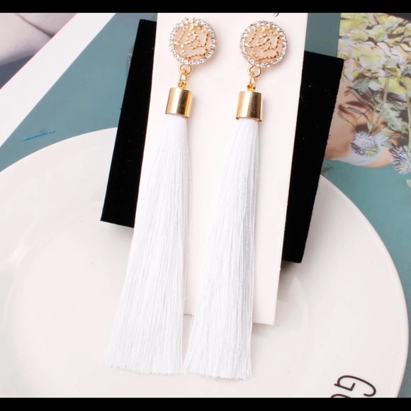 ❤️ Trendy Vintage Tassel Drop Earrings Rhinestone - Picture 2 of 3